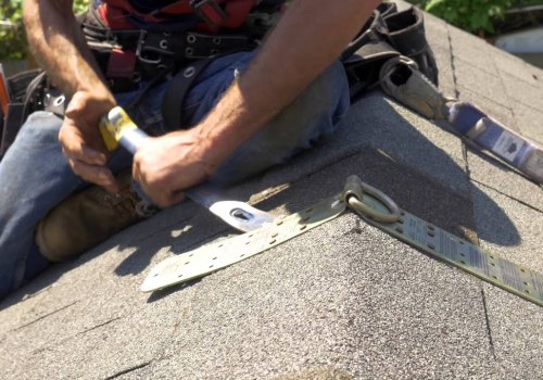 How do roofers secure themselves?